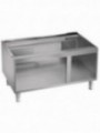 Open base on removable feet in stainless steel