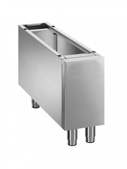 Closed base on removable feet in stainless steel