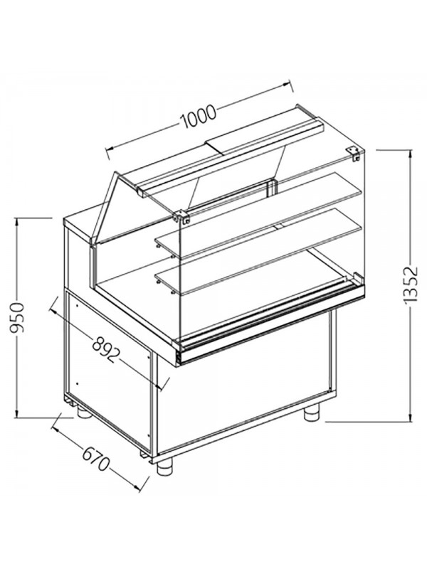 Vitrines neutres pour snacks_vitres hautes