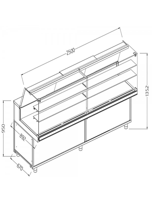 Vitrines neutres pour snacks_vitres hautes