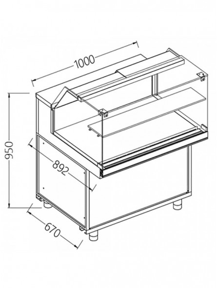 Neutrale vitrine voor snacks_lage ruiten