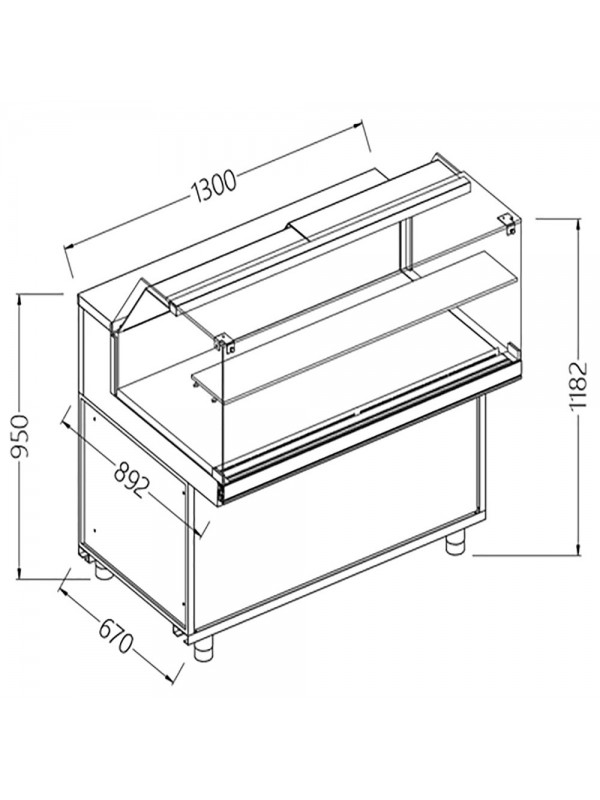 Neutrale vitrine voor snacks_lage ruiten