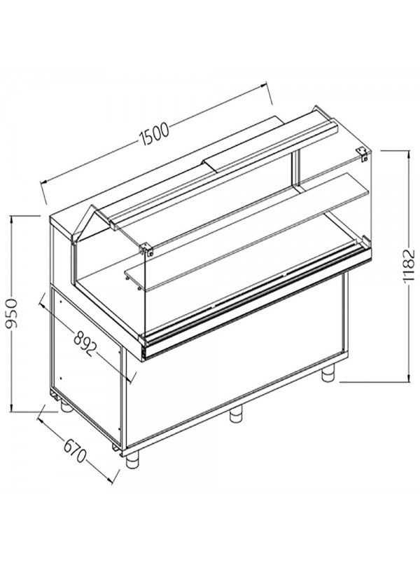 Vitrines neutres pour snacks_vitres basses