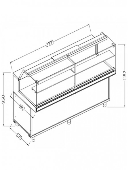 Neutrale vitrine voor snacks_lage ruiten