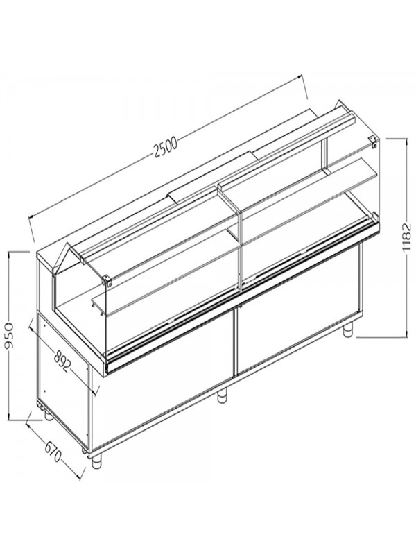 Vitrines neutres pour snacks_vitres basses
