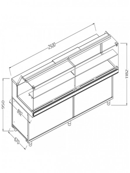 Vitrines neutres pour snacks_vitres basses
