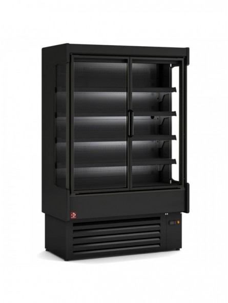 Ventilated refrigerated wall element, with unit, 2 swing doors