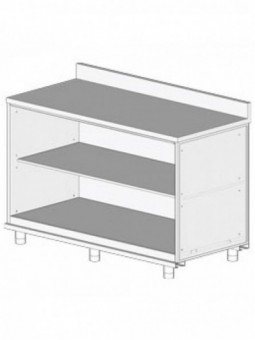 Neutral rear cabinet, with backsplash