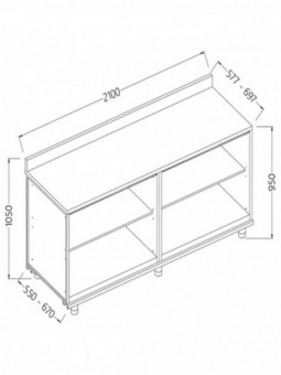Neutral rear cabinet, with backsplash