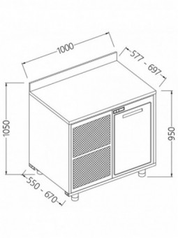 Neutral rear cabinet, with backsplash