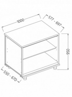 Neutral rear cabinet