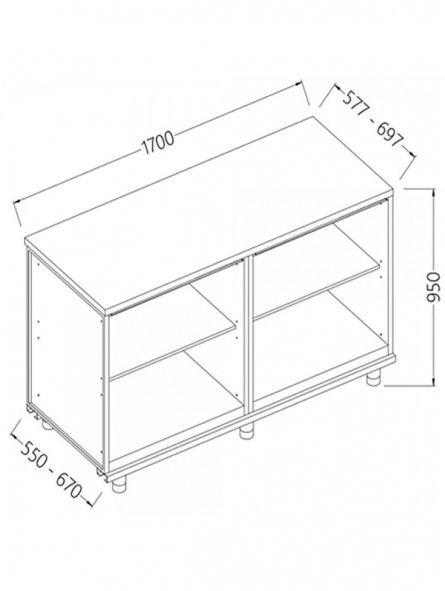 Neutral rear cabinet