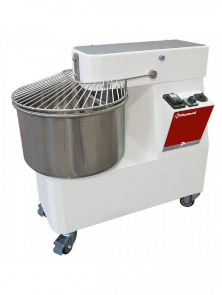 Spiral kneader 33 liters, 2 speeds, timer, on wheels