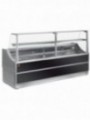 Refrigerated glass display straight panel 90°, without storeroom