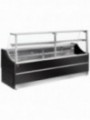 Refrigerated glass display straight panel 90°, without storeroom