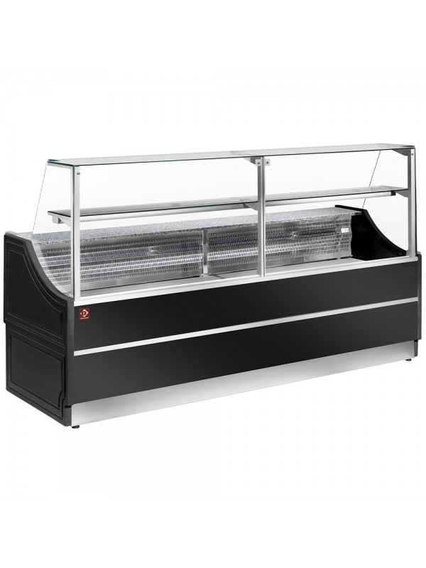Refrigerated glass display - Neutral model  staight panel 90°, without storeroom