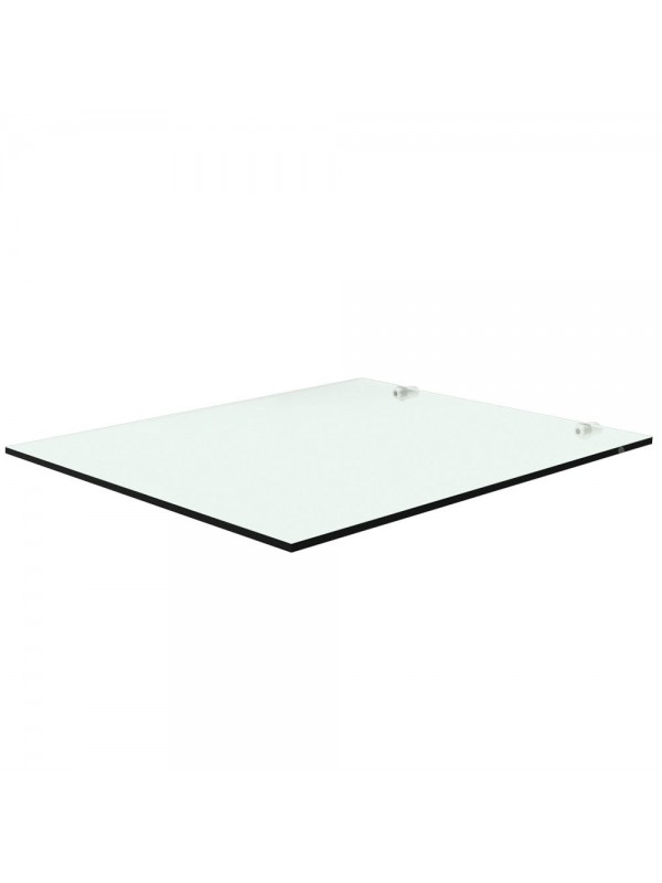 Tempered glass shelf with brackets