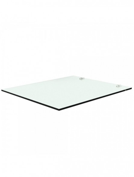 Tempered glass shelf with brackets