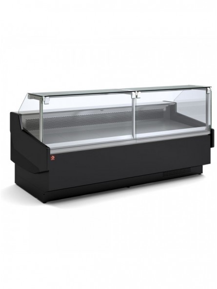 Ventilated display counter, with storage - BLACK