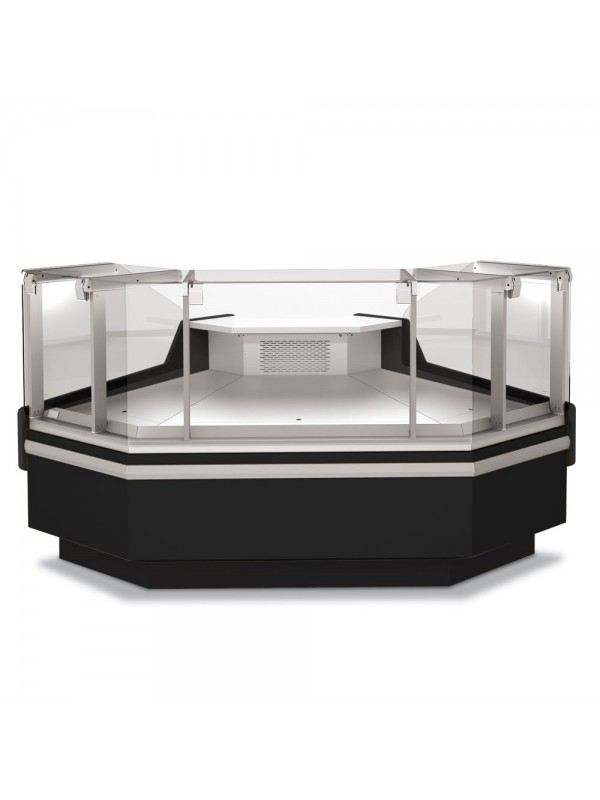 Open corner 90°, ventilated, 3 sides - BLACK