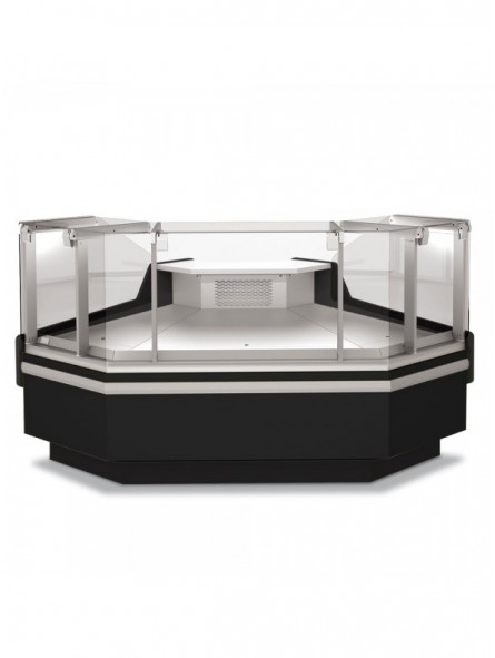 Open corner 90°, ventilated, 3 sides - BLACK