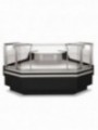 Open corner 90°, ventilated, 3 sides - BLACK