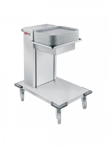Neutral trolley with spring system for trays