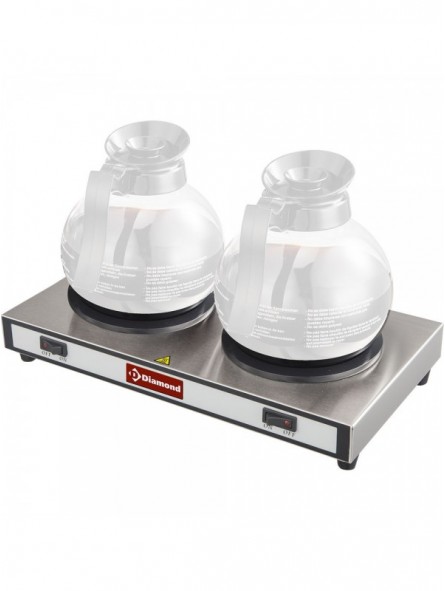 Heating plates for 2 carafes