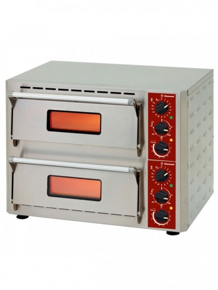 Electric oven for pizza, 2 chambers (3 +3 kW), 430x430xh100 mm