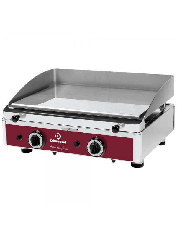 Smooth cooking surface, chrome coated, gas