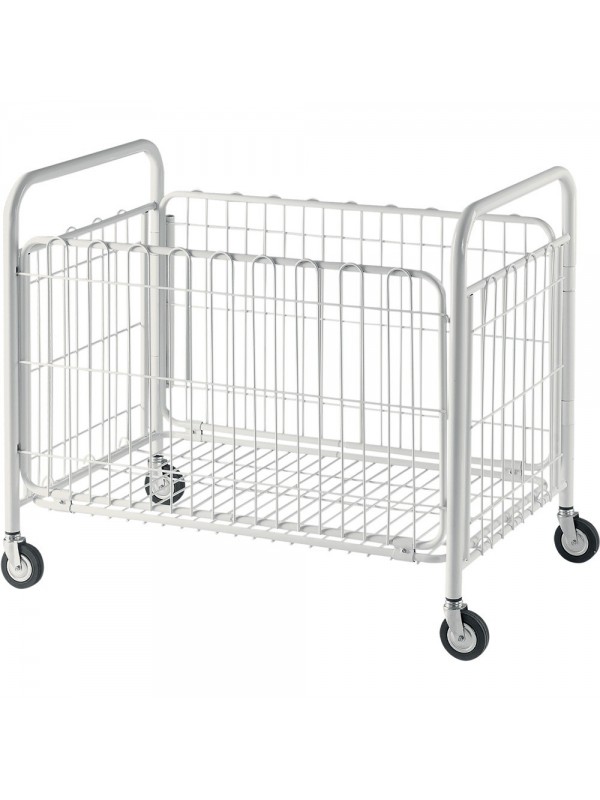 Laundry basket on castors, folding stool