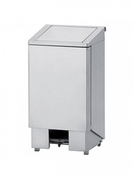 Stainless steel bin with pedal, lid with actuator, 120 liters