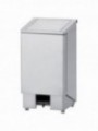 Poubelle inox, à pédale, couvercle avec vérin, 120 litres