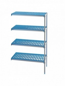 Corner rack in anodised aluminium 4 levels "Modular Rack