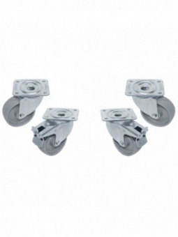 Kit 4 swiveling castors cupboards, 2 with brakes