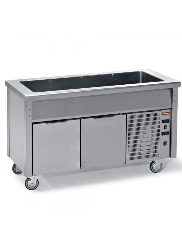 Element with refrigerated tank on refrigerated cupboard