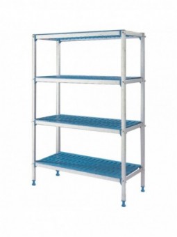 Linear rack in anodised aluminium 4 levels "Modular Rack"