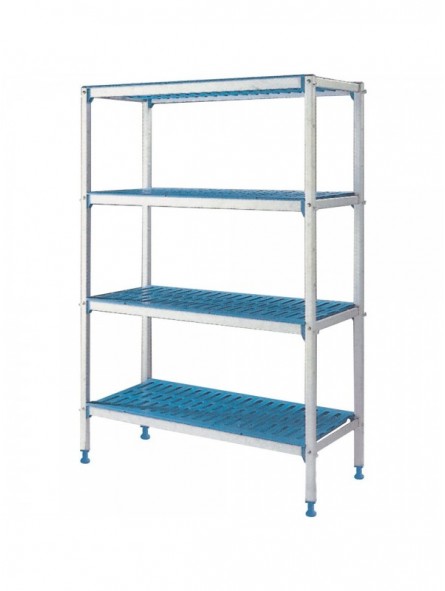 Linear rack in anodised aluminium 4 levels "Modular rack"