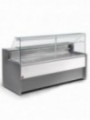 Refrigerated display counter with straight glass panel 90°, with reserve - GREY/WHITE