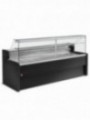 Refrigerated display counter with straight glass panel 90°, with  reserve - BLACK