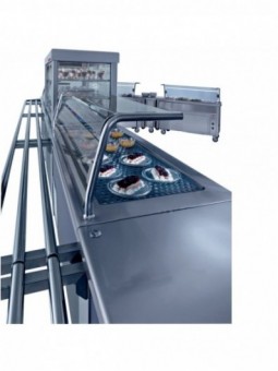 Element with refrigerated top on refrigerated cupboard