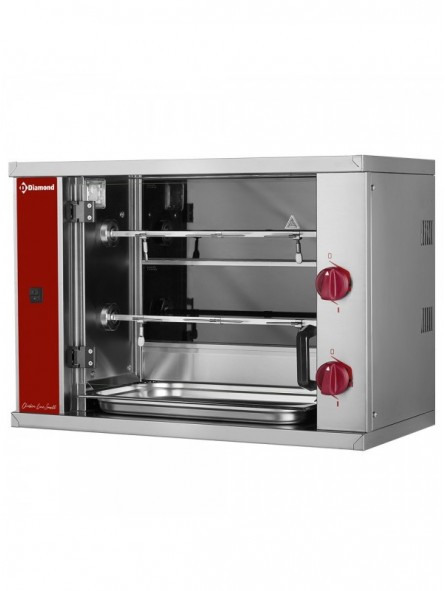 Vitroceramic chicken roaster, 2 spits (6 chickens) SMALL