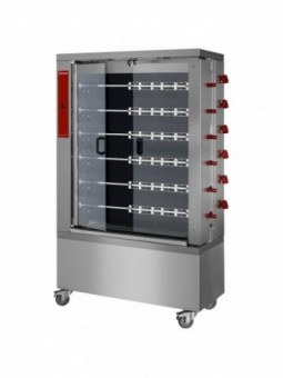 Vitroceramic chicken roaster, 6 spits (36 chickens)