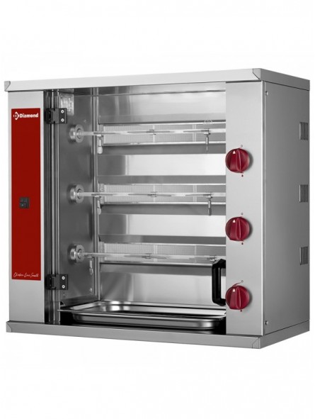 Gas chicken roaster, 3 spits (9 chickens) SMALL