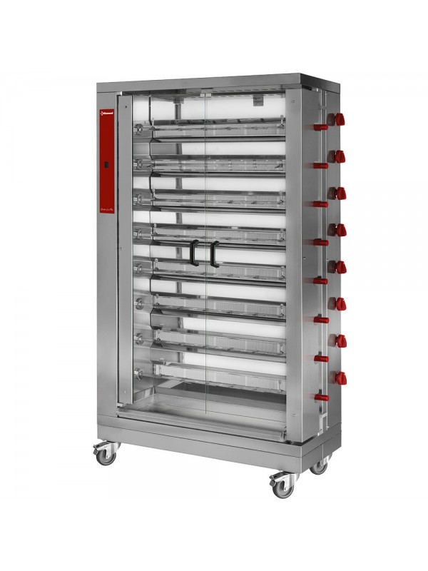 Chicken gas roaster, 8 spits (48 chickens)