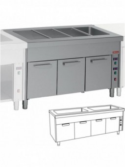 Bain Marie on hot cupboard 2x 3 GN 1/1