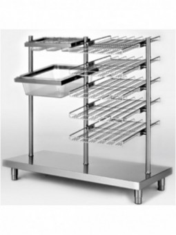 Glasses, tray, cutlery box and bread roll dispenser unit