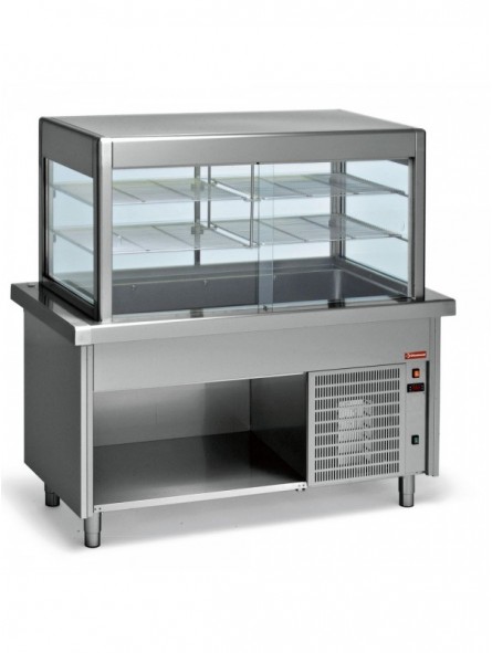 Refrigerated sisplay and cooled tank on cupboard 4x GN 1/1