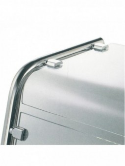 Support for curved shelf for isle element