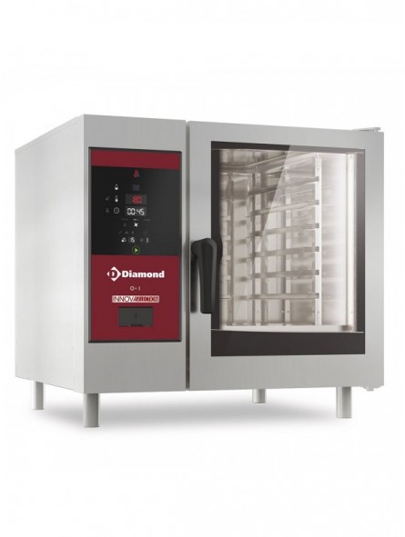Gas oven direct steam and convection, 6x GN 1/1+Cleaning